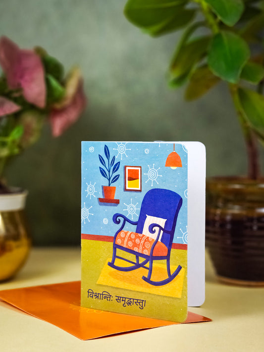 Retirement Sanskrit Greeting Card | Peaceful Life & Prosperity Wishes