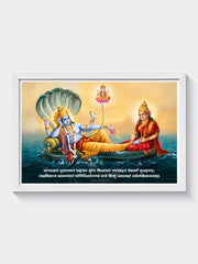 Lakshmi Narayana Wall Frame | Vishnu Lakshmi Spiritual Wall Art for Home & Pooja Room