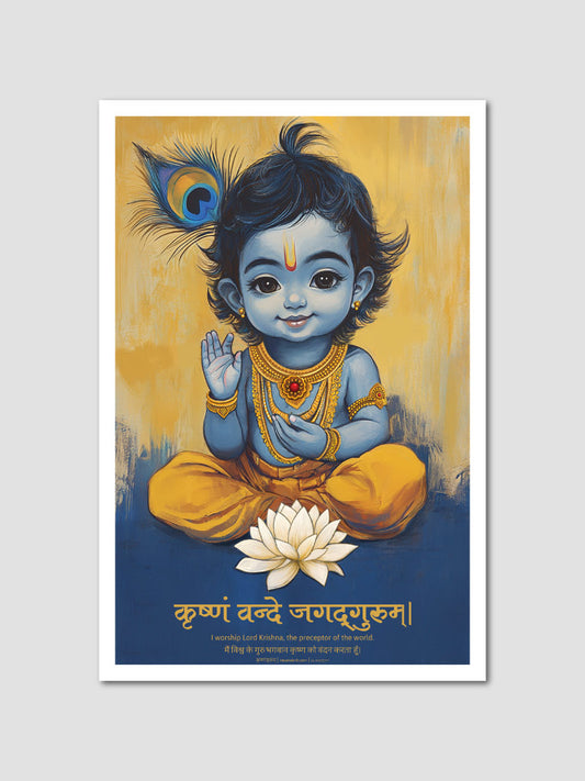 Bal Krishna Poster – Divine Innocence & Wisdom