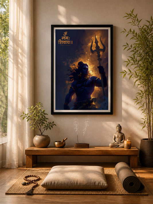 Bhagwan Shiva Wall Frame with Om Namah Shivaya | Spiritual Wall Art for Home, Meditation & Office