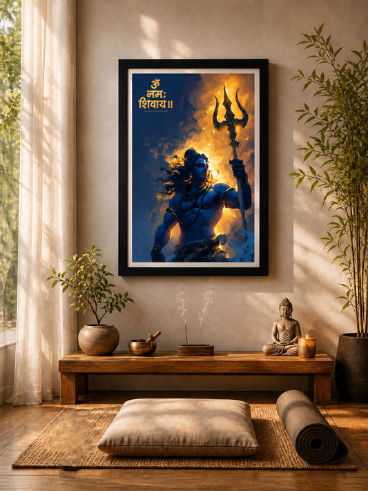 Bhagwan Shiva Wall Frame with Om Namah Shivaya | Spiritual Wall Art for Home, Meditation & Office