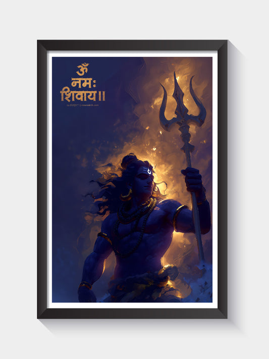 Bhagwan Shiva Wall Frame with Om Namah Shivaya | Spiritual Wall Art for Home, Meditation & Office
