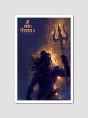 Bhagwan Shiva Poster with Om Namah Shivaya | Spiritual Wall Art for Home Decor, Yoga & Meditation