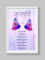 Saptapadi Mantra – Butterflies Marriage and Anniversary Gift Wall Art