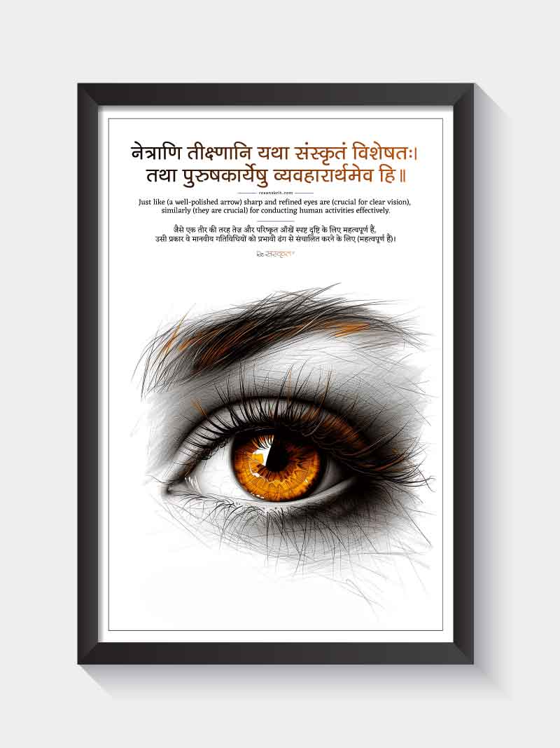 Eye Care Sanskrit Wall Art for Ophthalmology Clinics