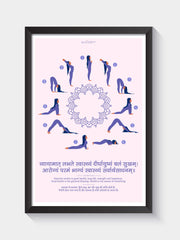 Surya Namaskar Yoga Frame – Holistic Wellness & Sanskrit Wisdom