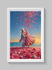 Radha Krishna Wall Frame | Divine Love Spiritual Wall Art for Home Decor & Gifting