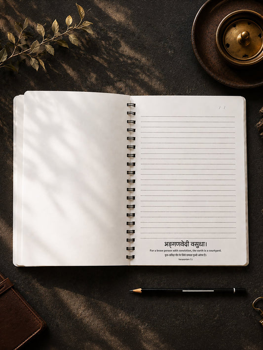 सौन्दर्यम् (Soundaryam) Sanskrit Floral Notebook | Premium Spiral Notebook by ReSanskrit®