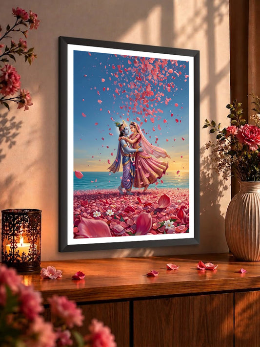 Radha Krishna Wall Frame | Divine Love Spiritual Wall Art for Home Decor & Gifting