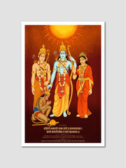 Ram Darbar Poster - Divine Artwork with Ram, Lakshman, Sita, and Hanuman