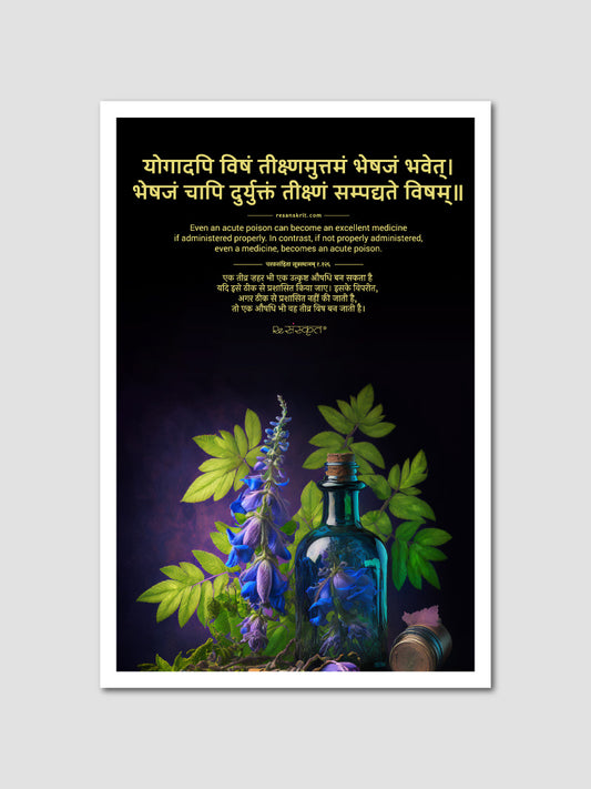 Ayurveda Wisdom Sanskrit Poster from Charak Samhita