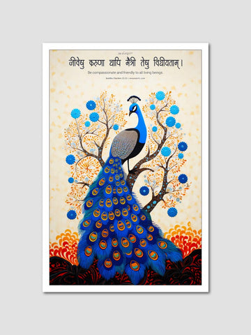 Gond Art Inspired - Wall Poster On Compassion
