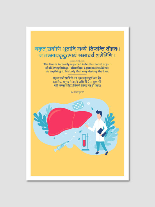 Liver Care (Hepatology) Sanskrit Poster for Clinics & Hospitals