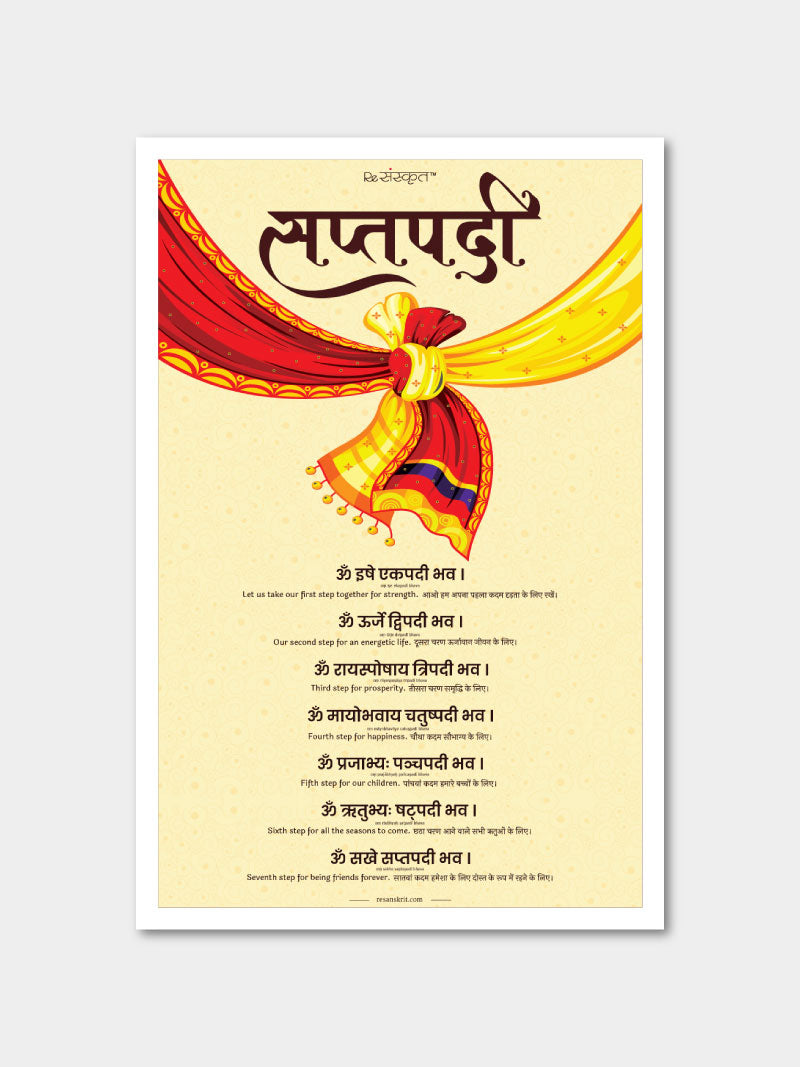 Saptapadi Mantra – Poster Marriage and Anniversary Gift Posters - ReSanskrit